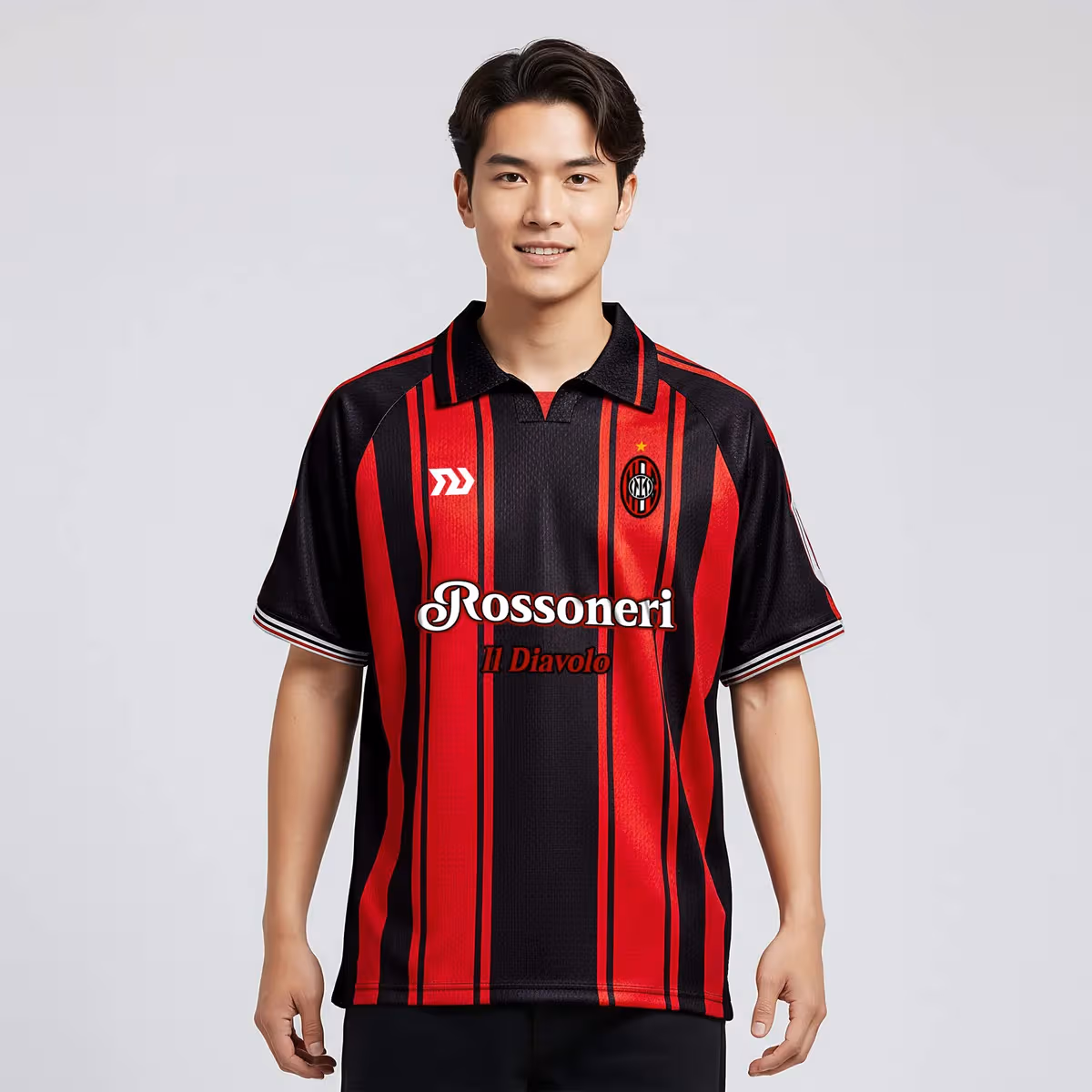 Áo Bulbal Polo Jersey Rossoneri Đỏ Đen