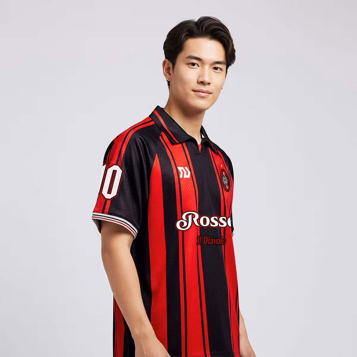 Áo Bulbal Polo Jersey Rossoneri Đỏ Đen