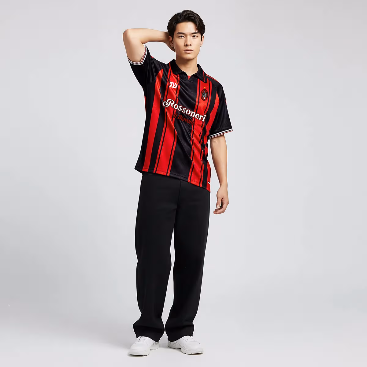 Áo Bulbal Polo Jersey Rossoneri Đỏ Đen