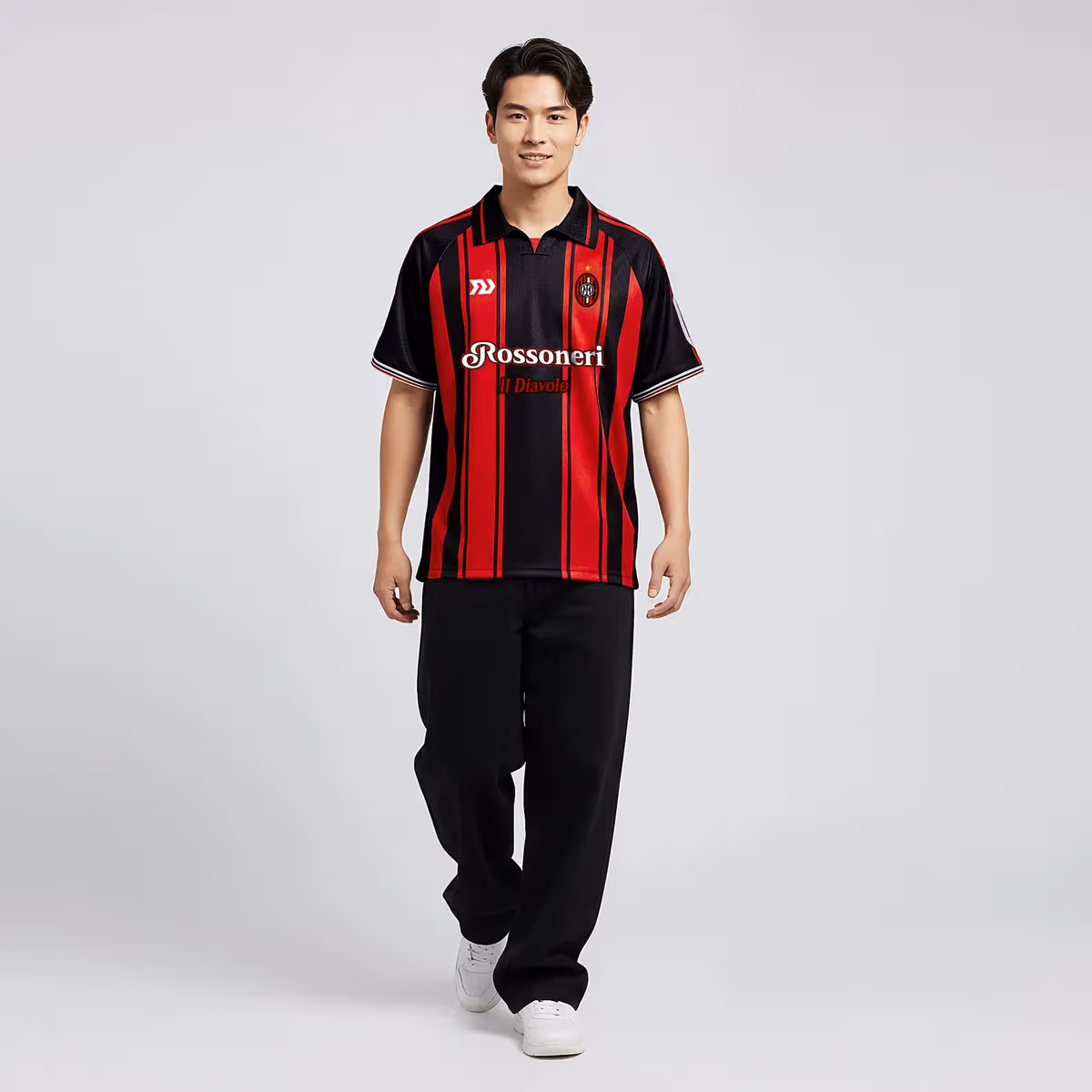 Áo Bulbal Polo Jersey Rossoneri Đỏ Đen