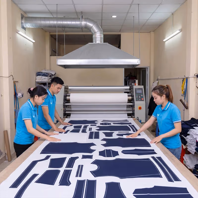Lên rập áo trên vải pattern