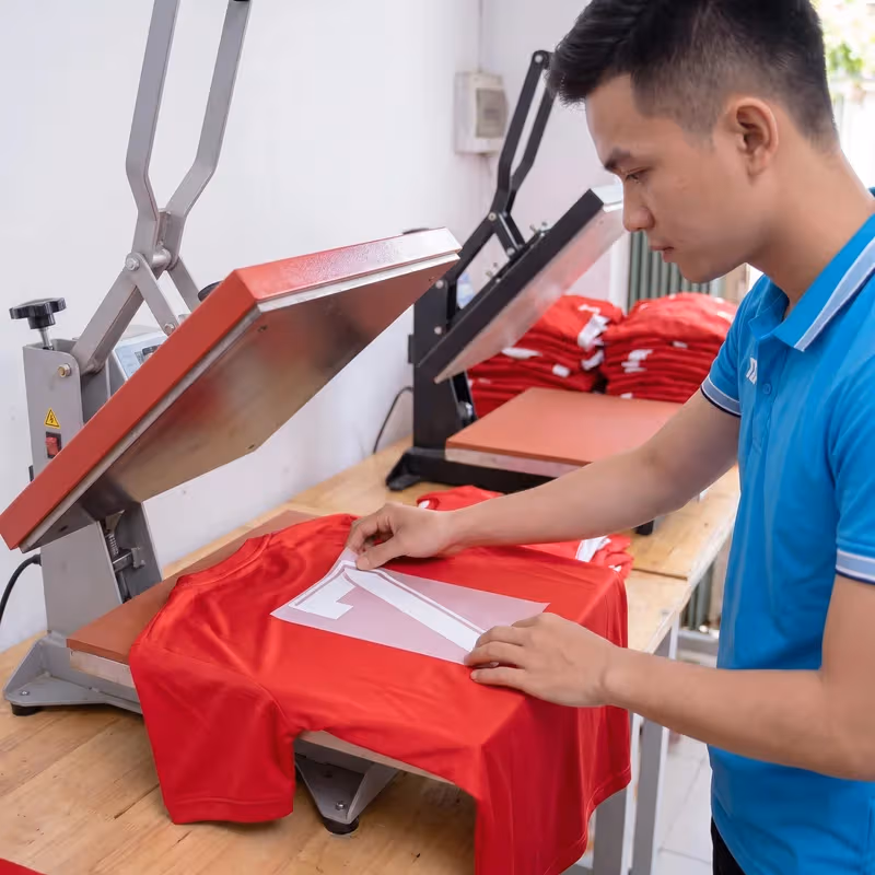 Ép nhiệt logo lên áo bóng đá