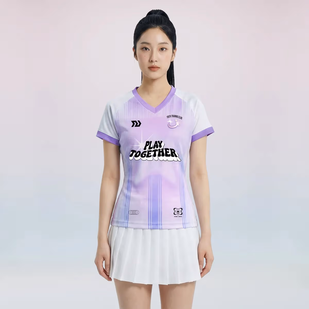 Áo Thể Thao Nữ Bulbal Teemie TM02 Trắng Tím