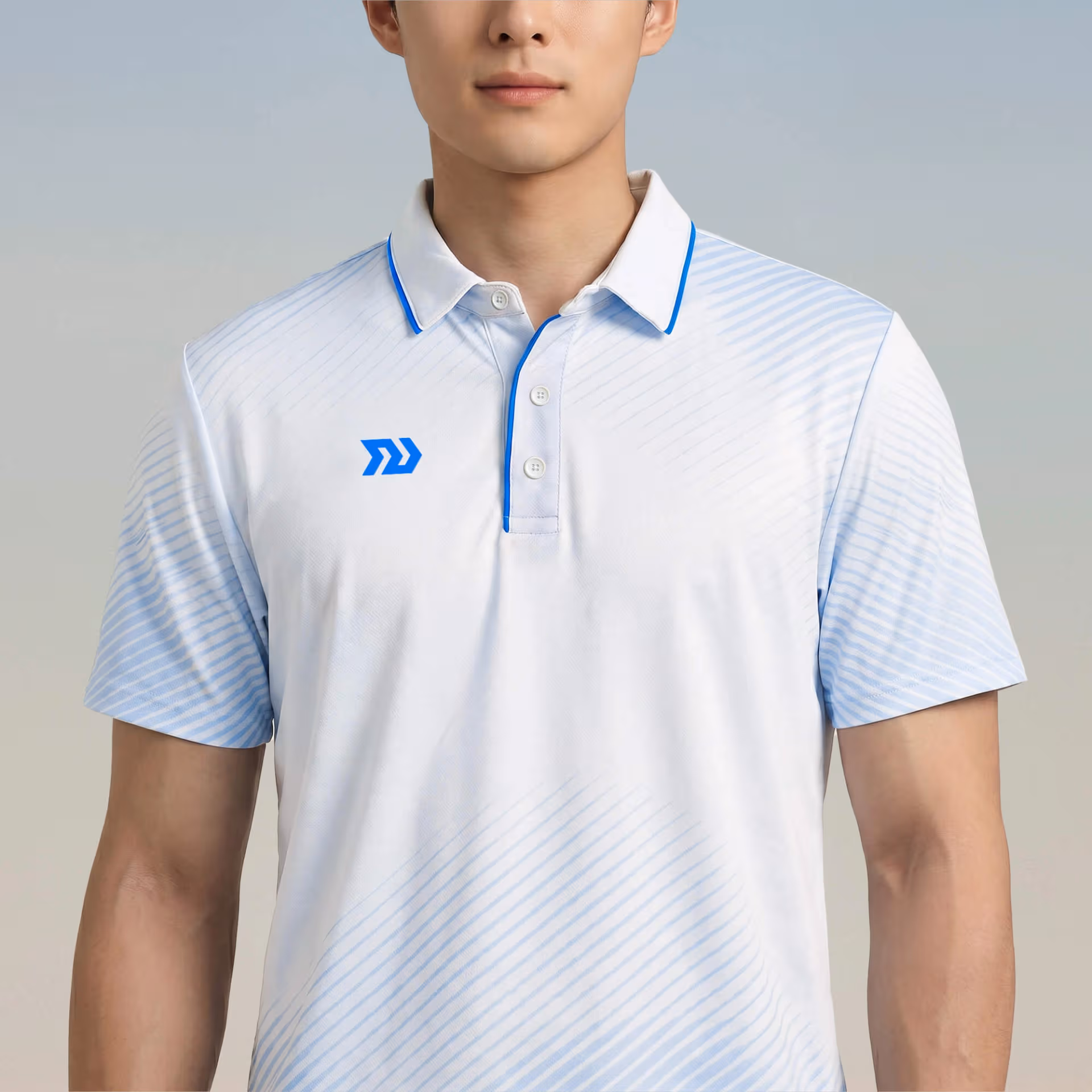 Áo thể thao cổ trụ Nam Bulbal Draco Trắng Biển 2