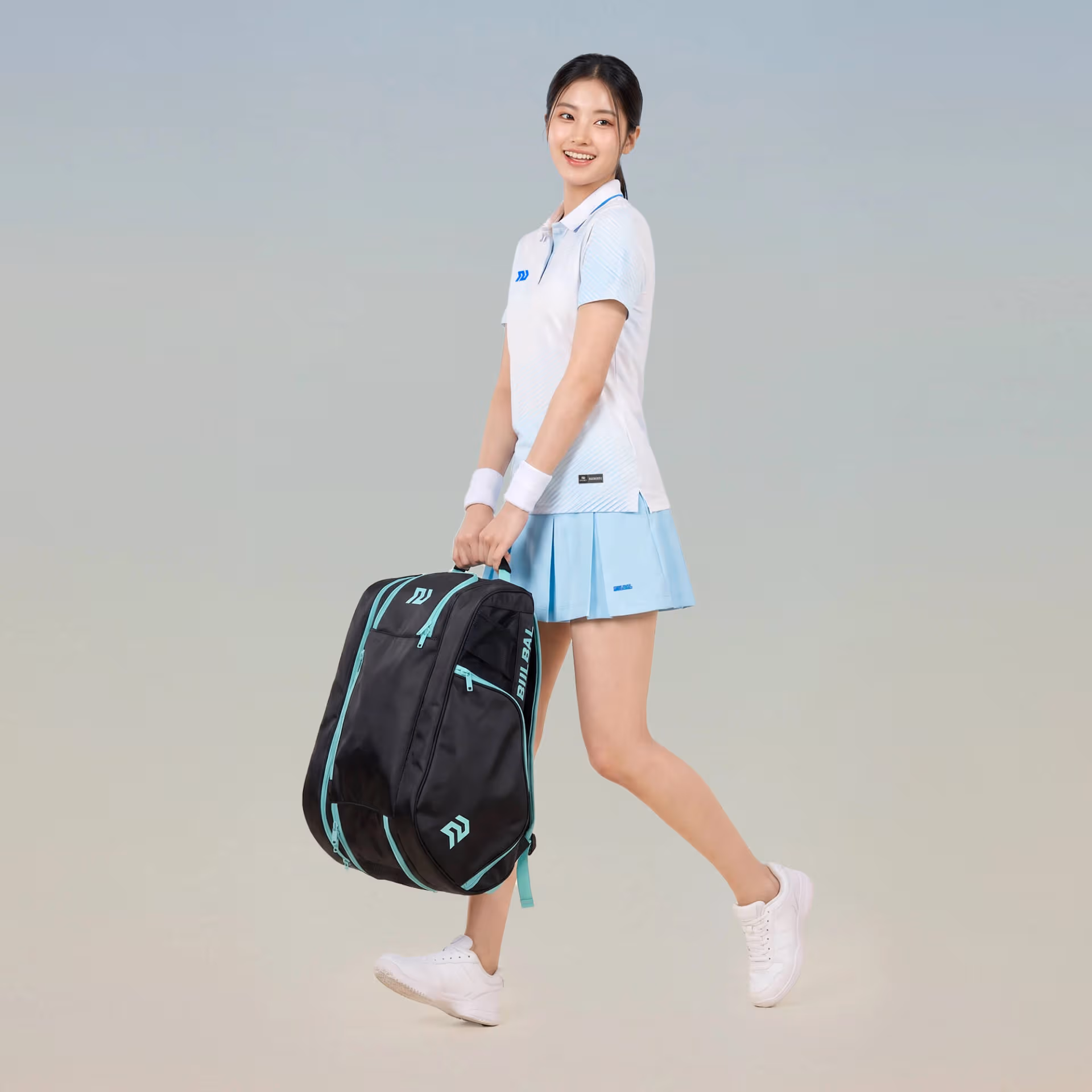 Áo thể thao cổ trụ Nữ Bulbal Draco Trắng Biển 7