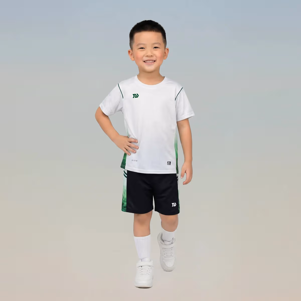 Bộ Quần Áo Bóng Đá Trẻ Em Bulbal Sonic 3 Trắng Xanh