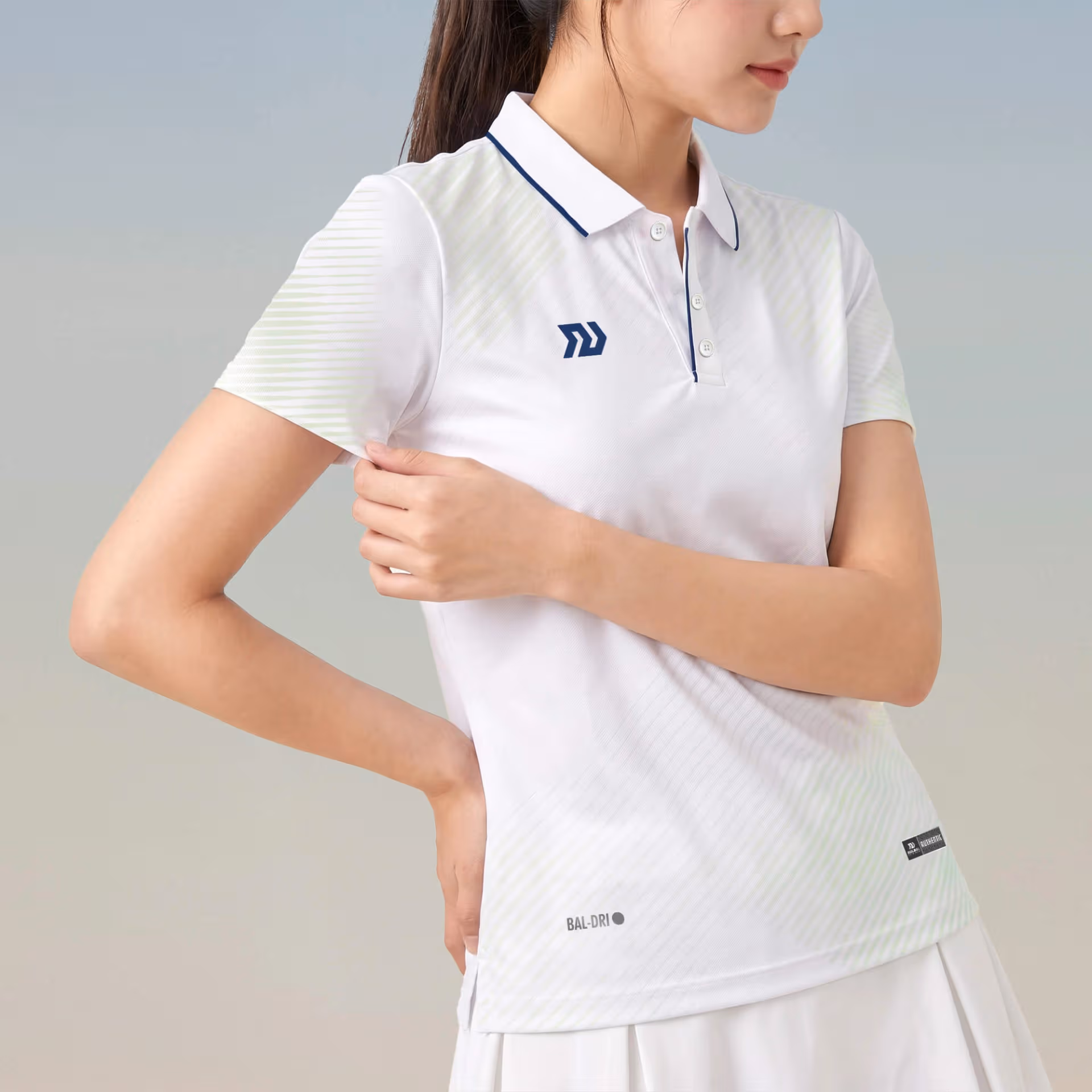 Áo thể thao cổ trụ Nữ Bulbal Draco Trắng Lá 2