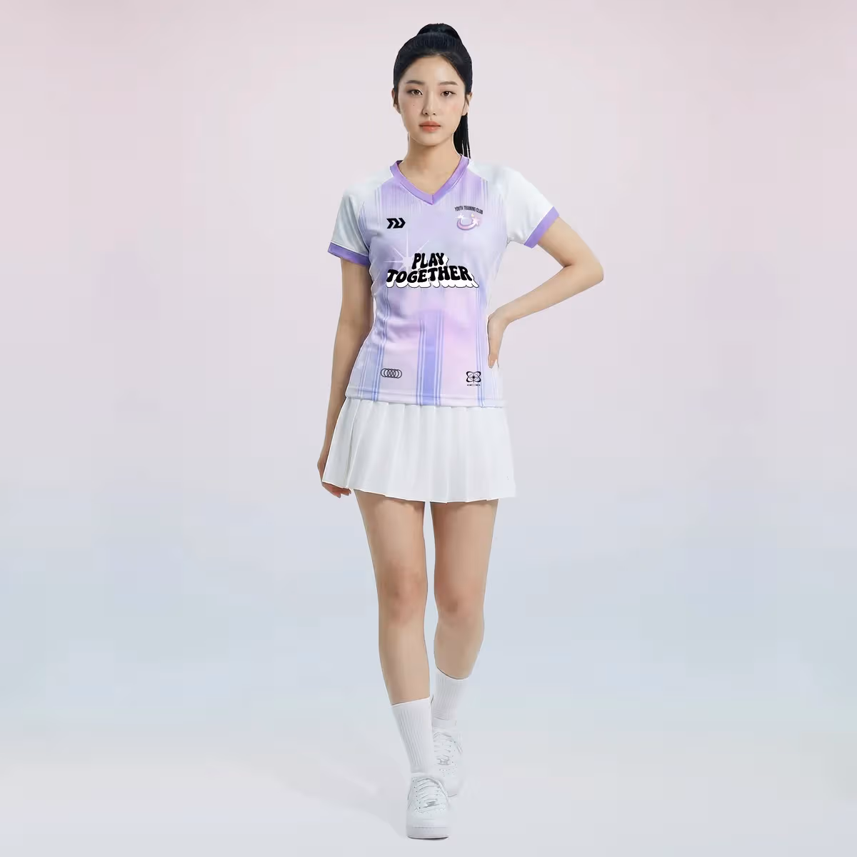 Áo Thể Thao Nữ Bulbal Teemie TM02 Trắng Tím