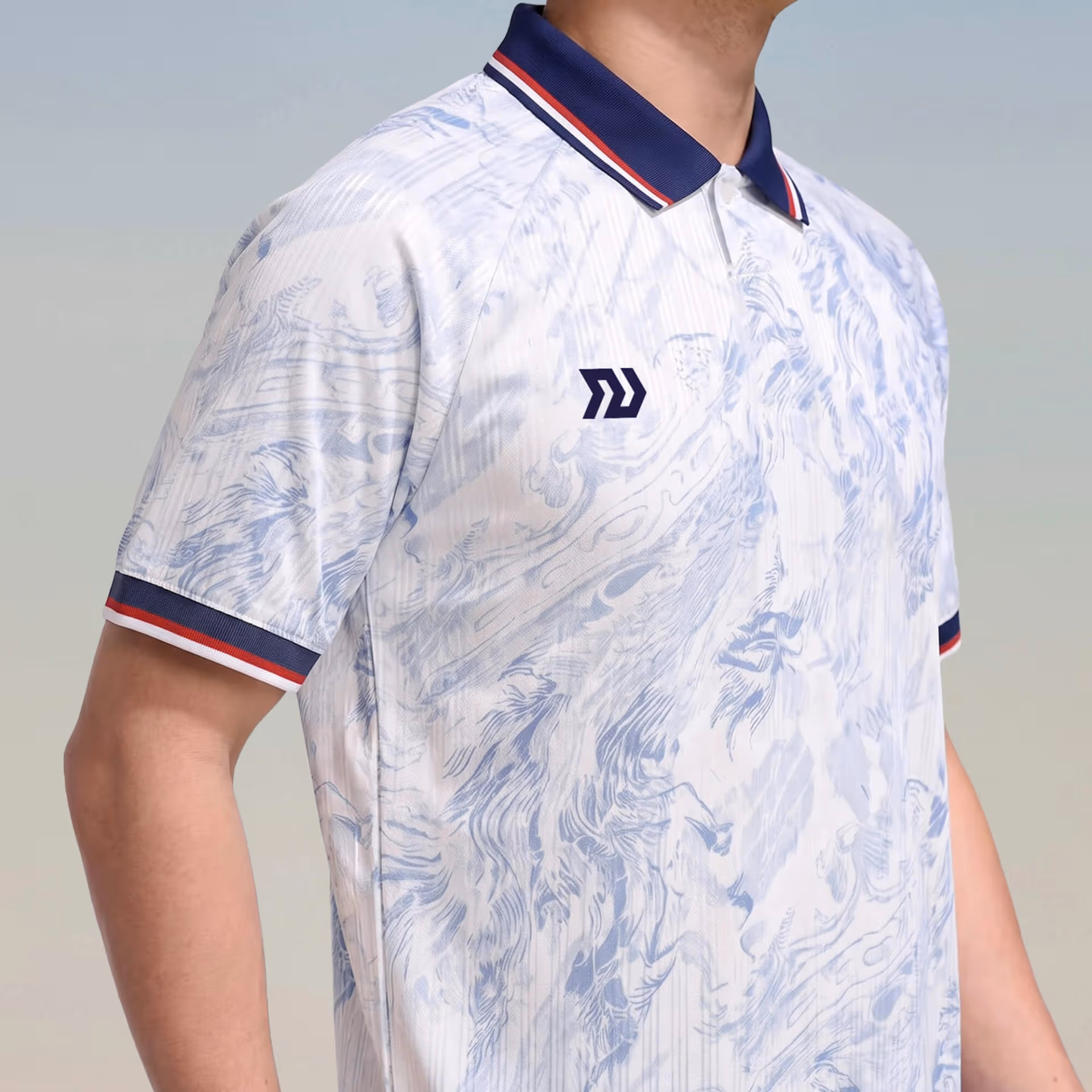 Áo Polo Bulbal Jersey WC26 Trắng Xanh 4