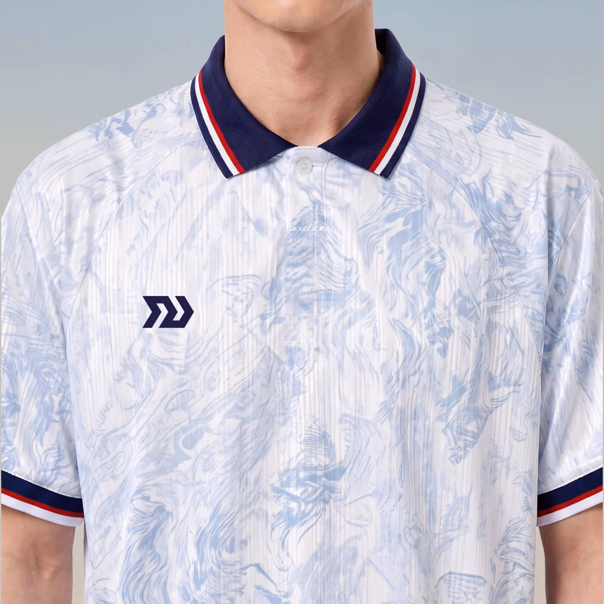 Áo Polo Bulbal Jersey WC26 Trắng Xanh 3