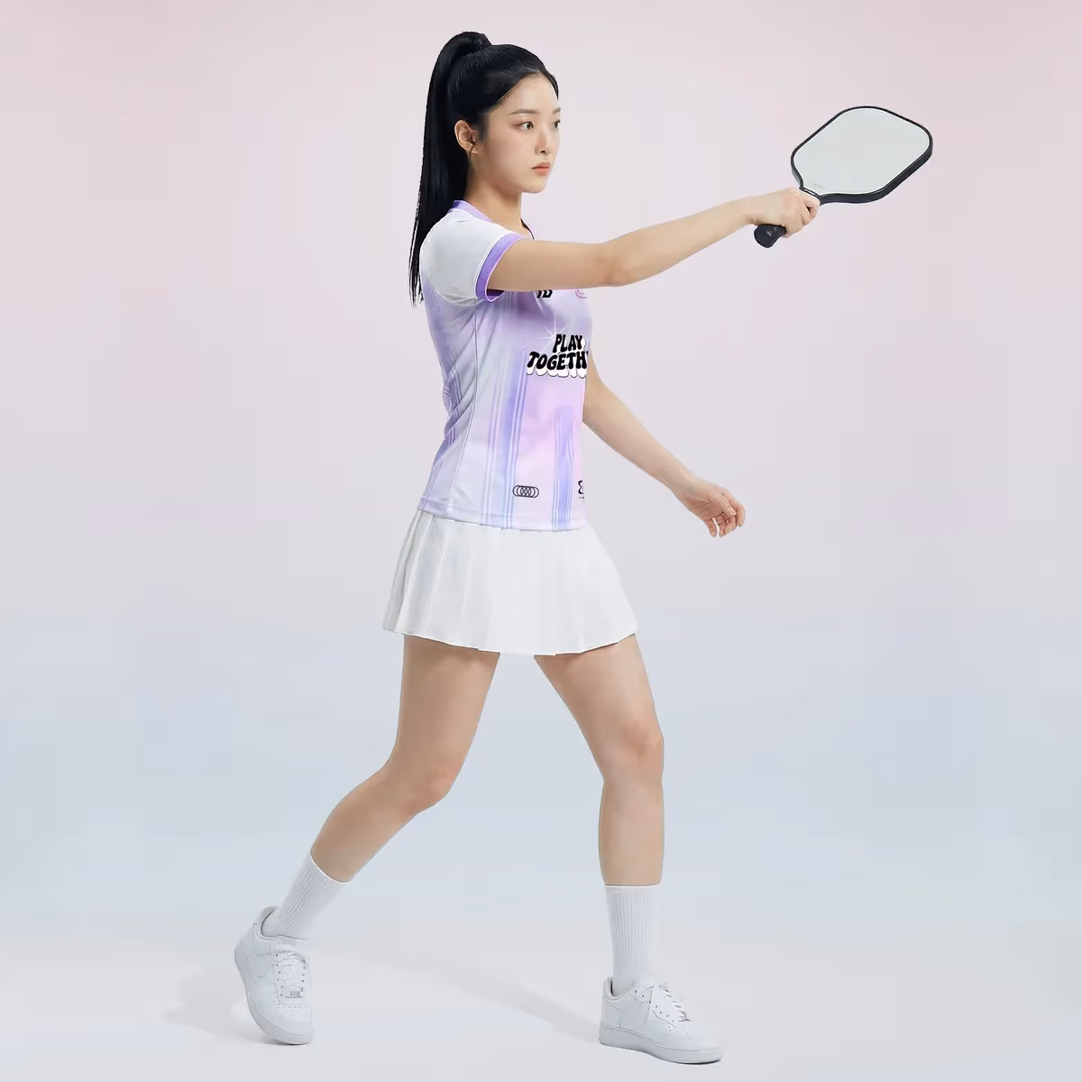 Áo Thể Thao Nữ Bulbal Teemie TM02 Trắng Tím