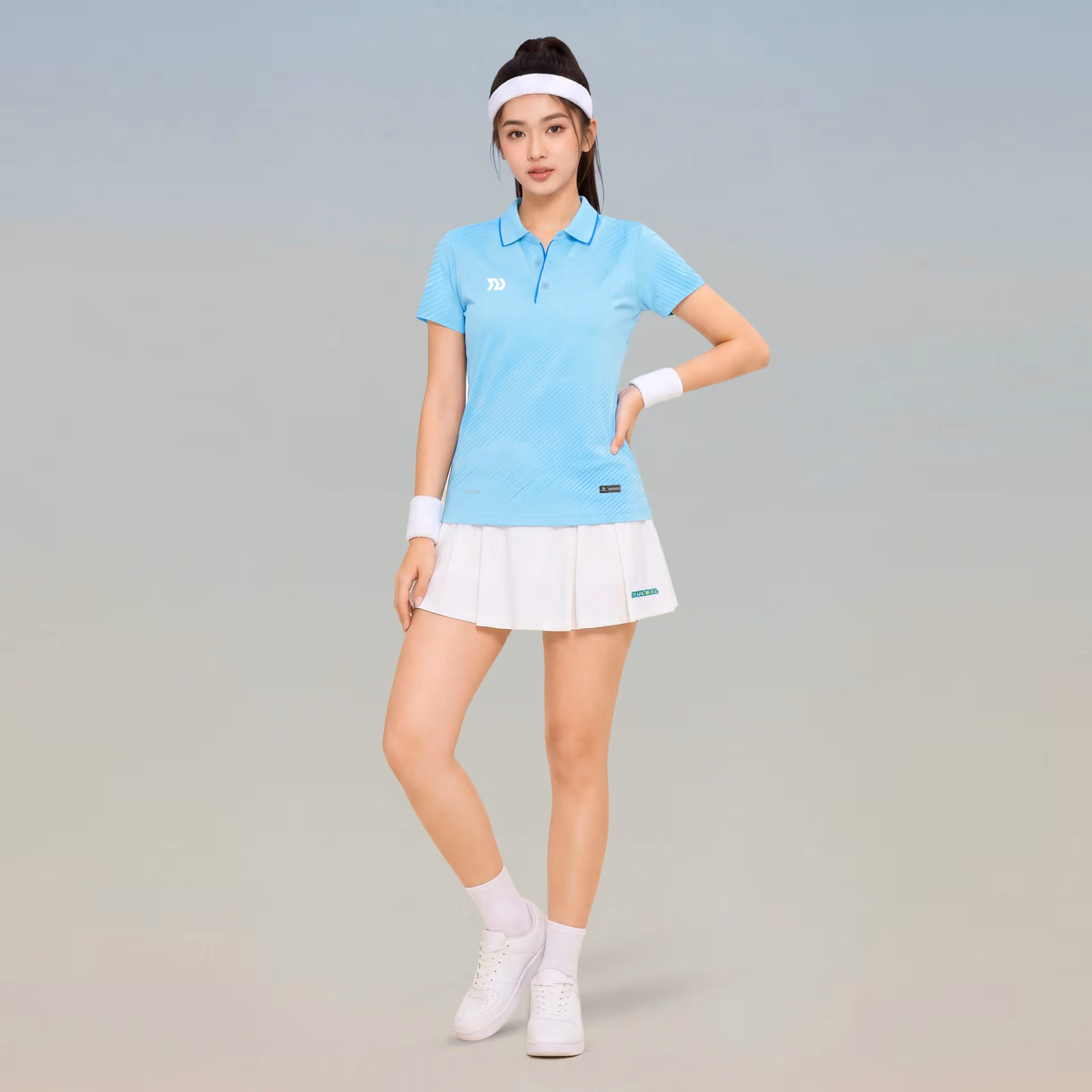 Áo thể thao cổ trụ Nữ Bulbal Draco Thiên Thanh 6