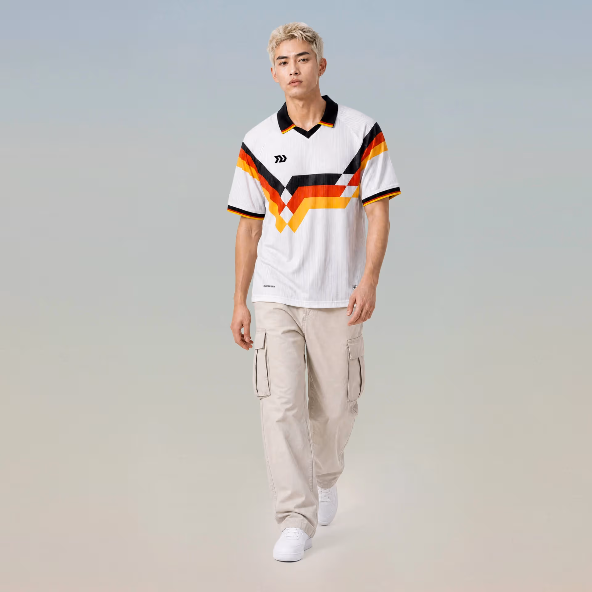 Áo Polo Bulbal Jersey WC26 Trắng Đen 7