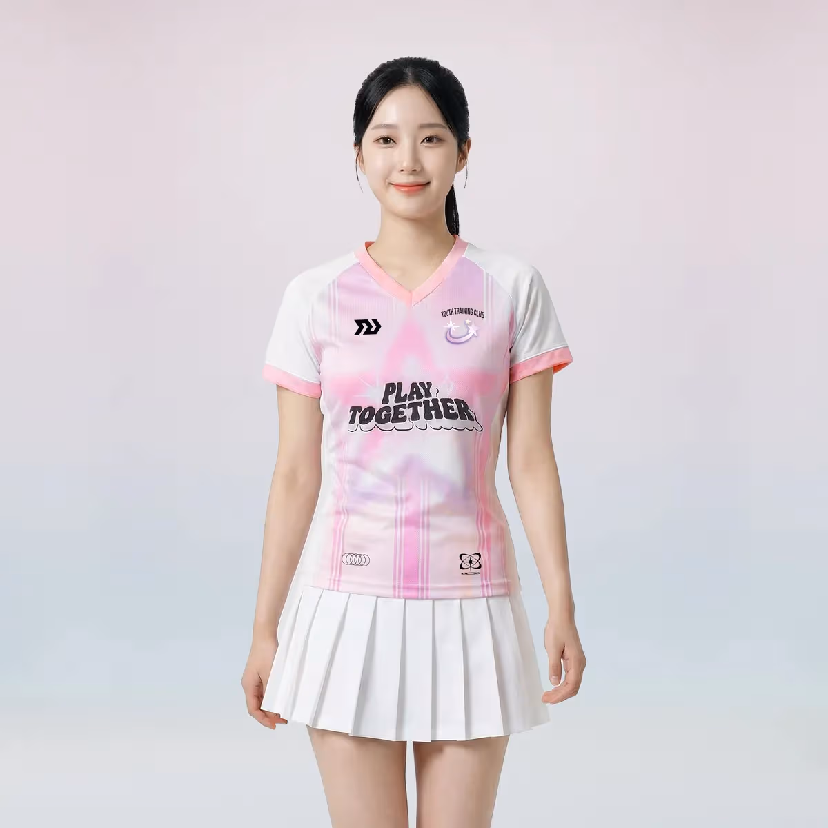 Áo Thể Thao Nữ Bulbal Teemie TM02 Trắng Hồng