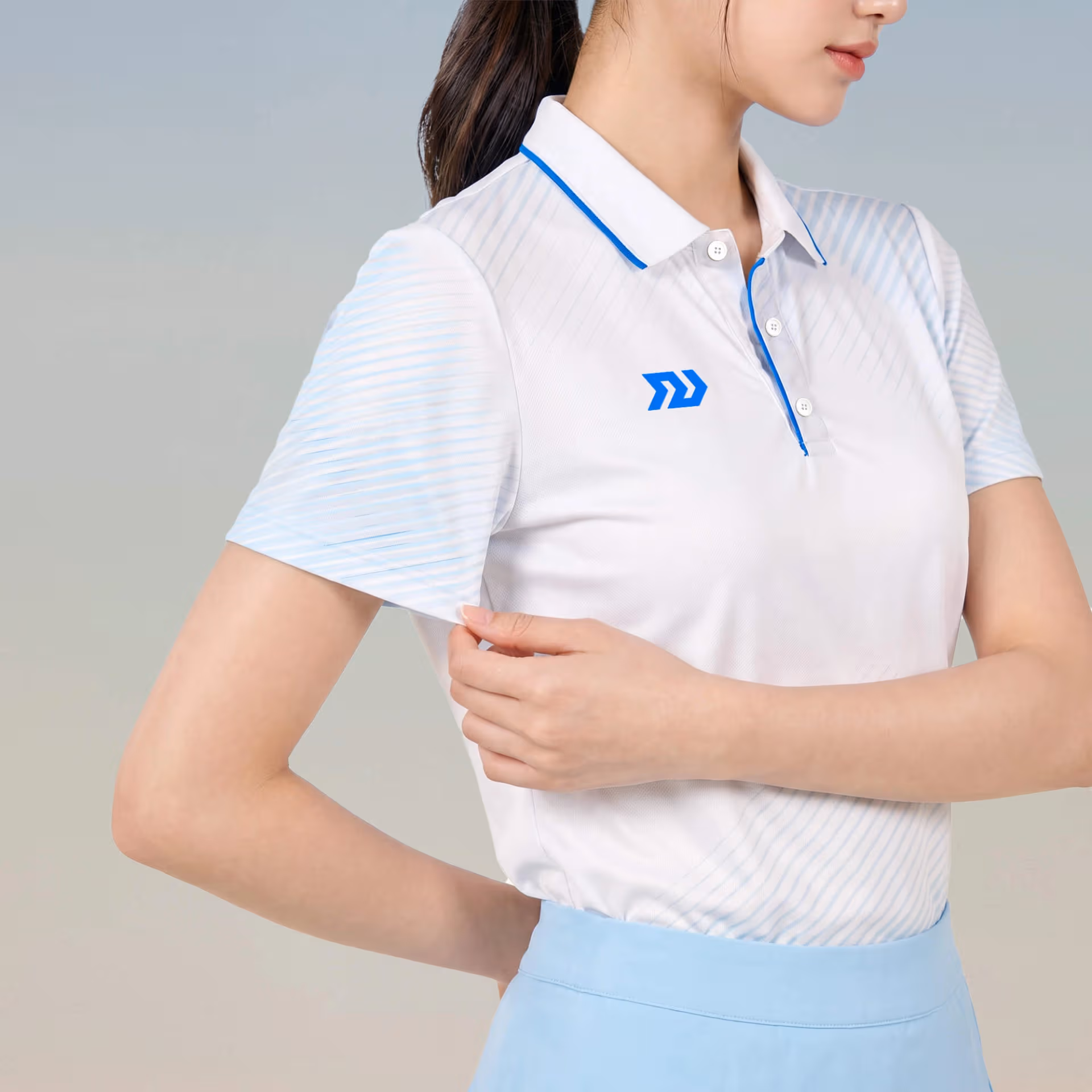 Áo thể thao cổ trụ Nữ Bulbal Draco Trắng Biển 3