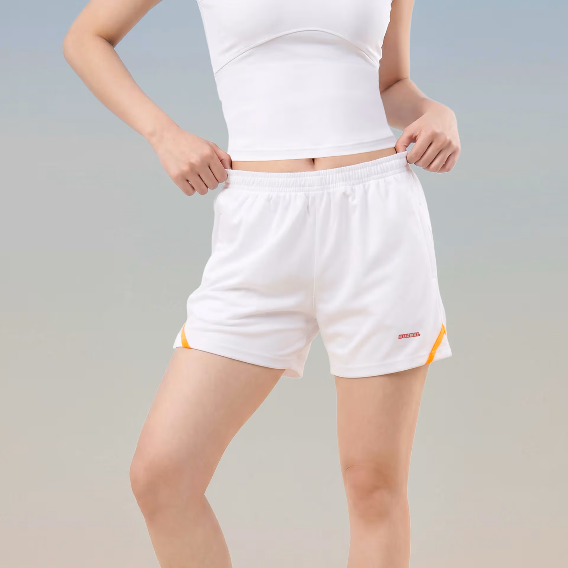 Quần Short Thể Thao Nữ Bulbal Flexo P01 Trắng Cam 4