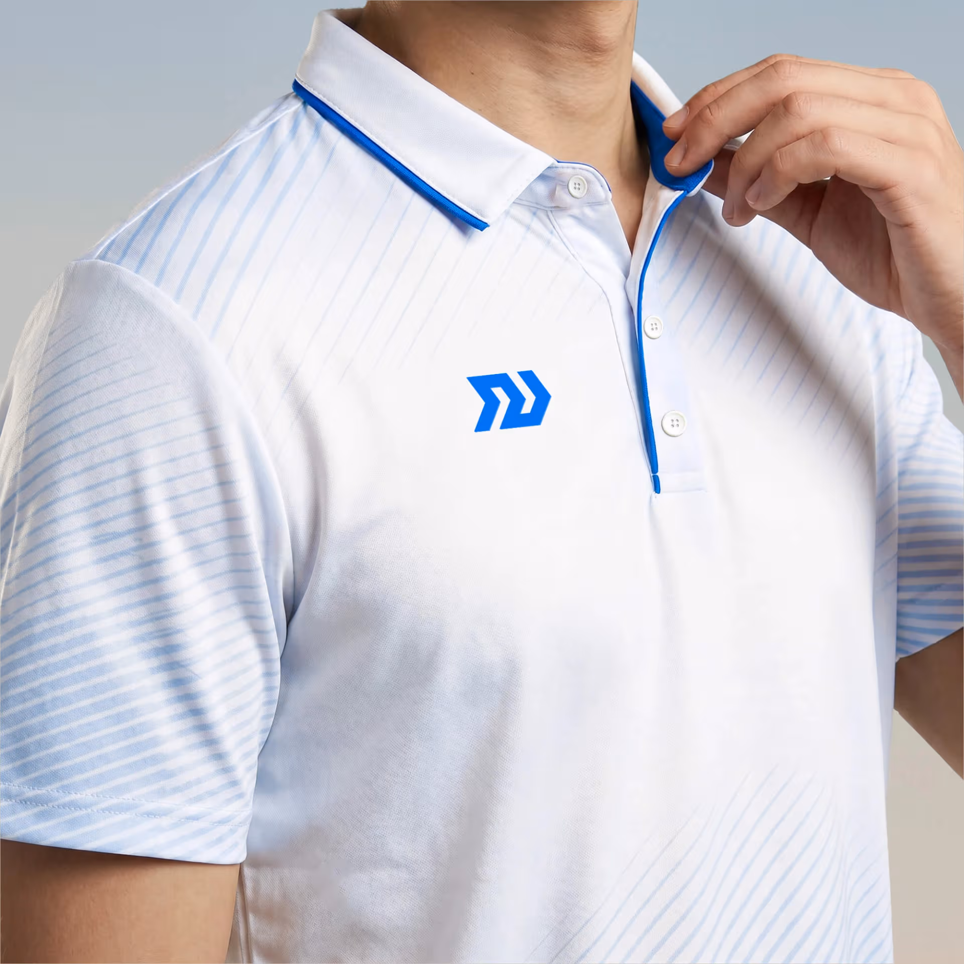 Áo thể thao cổ trụ Nam Bulbal Draco Trắng Biển 3