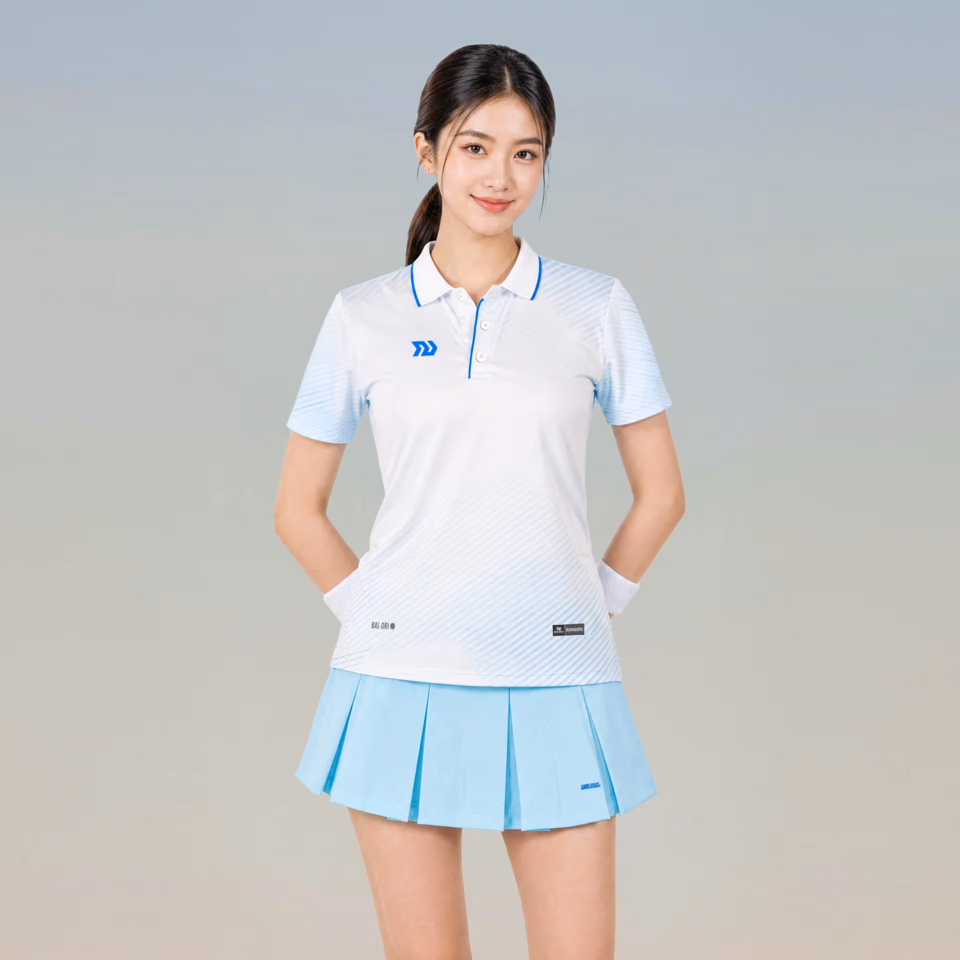 Áo thể thao cổ trụ Nữ Bulbal Draco Trắng Biển 1