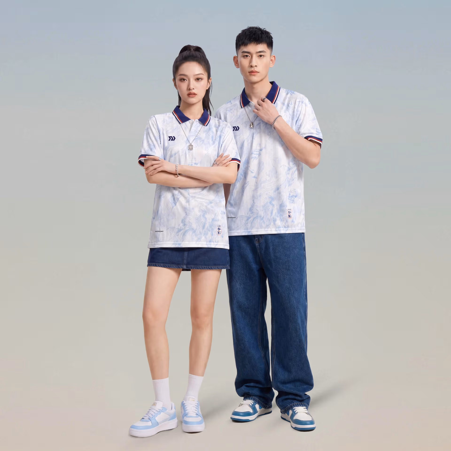 Áo Polo Bulbal Jersey WC26 Trắng Xanh 8