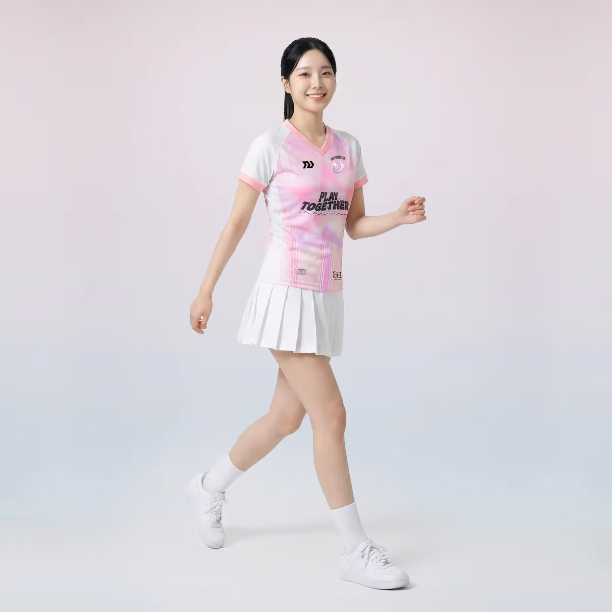 Áo Thể Thao Nữ Bulbal Teemie TM02 Trắng Hồng