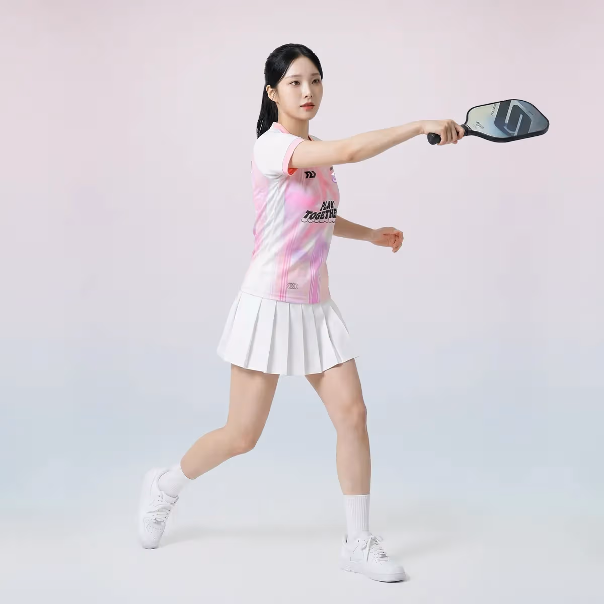 Áo Thể Thao Nữ Bulbal Teemie TM02 Trắng Hồng