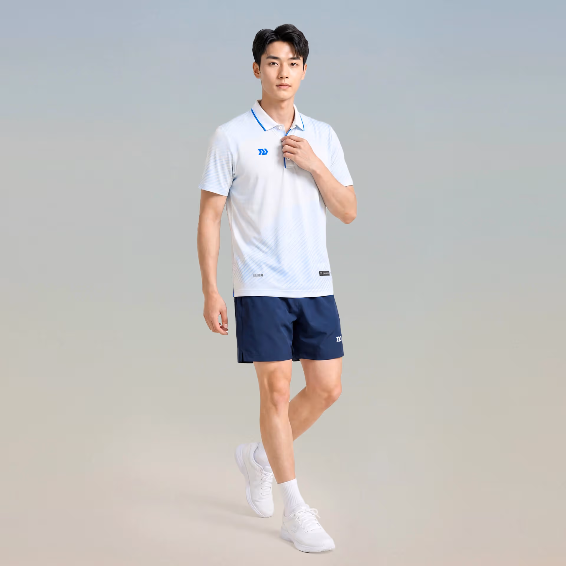 Áo thể thao cổ trụ Nam Bulbal Draco Trắng Biển 6