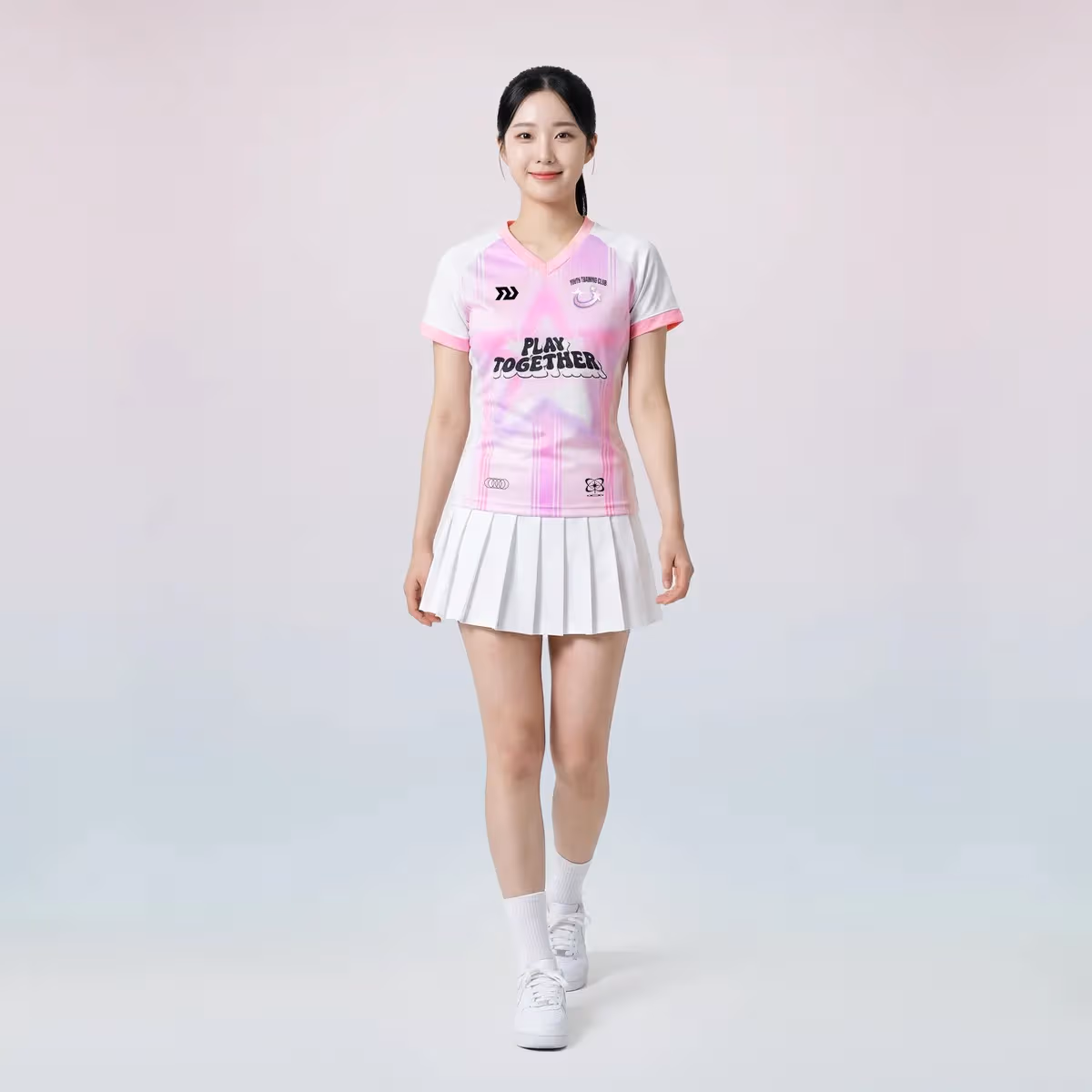 Áo Thể Thao Nữ Bulbal Teemie TM02 Trắng Hồng