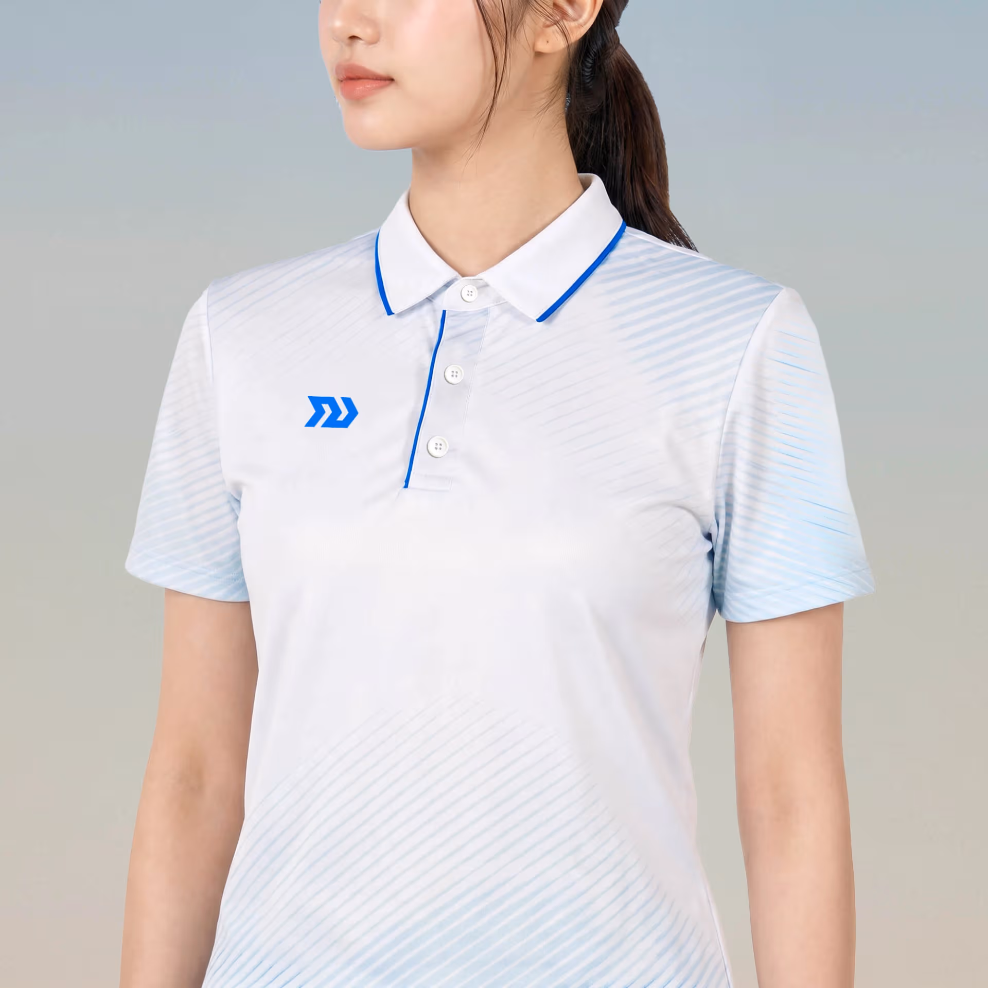 Áo thể thao cổ trụ Nữ Bulbal Draco Trắng Biển 2