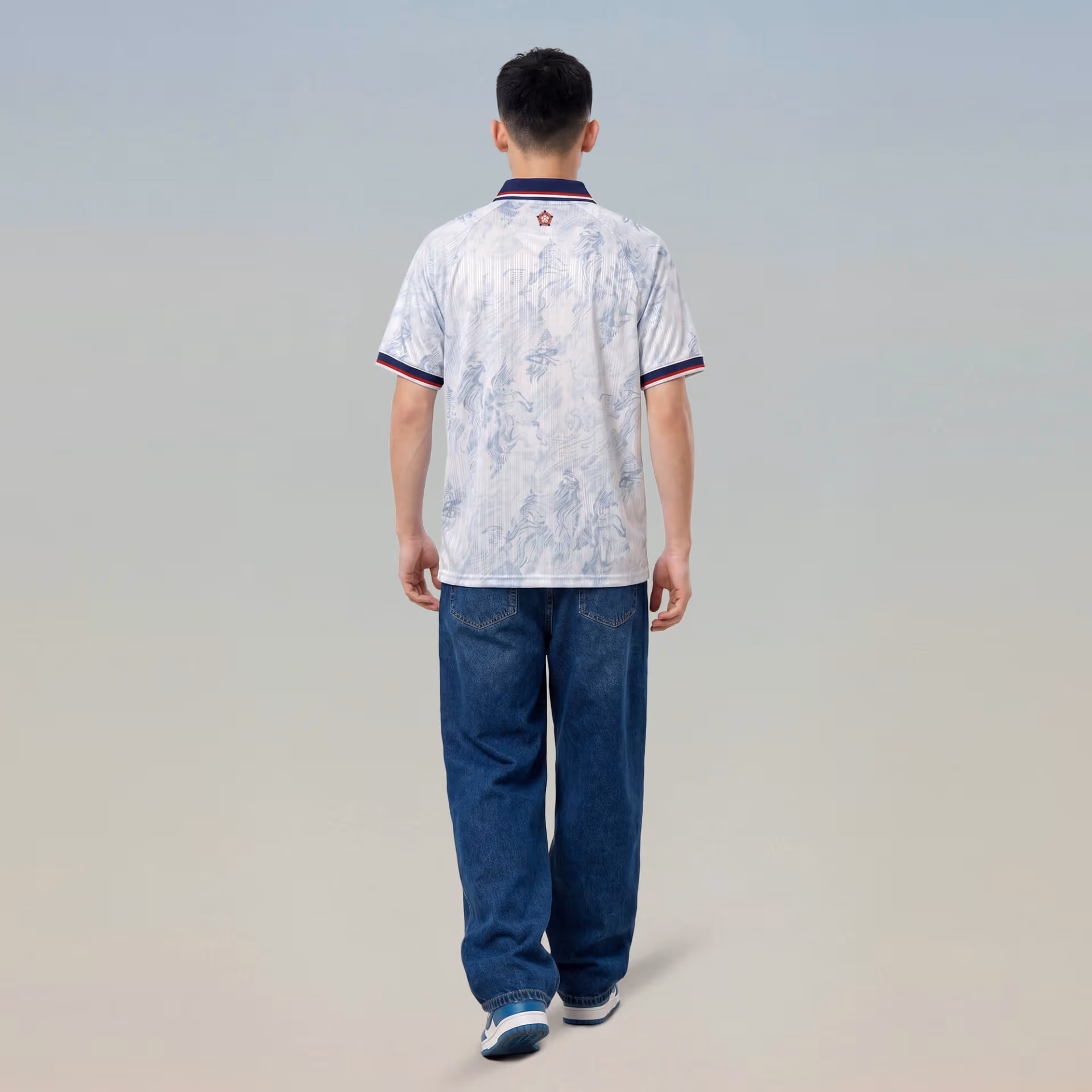 Áo Polo Bulbal Jersey WC26 Trắng Xanh 6