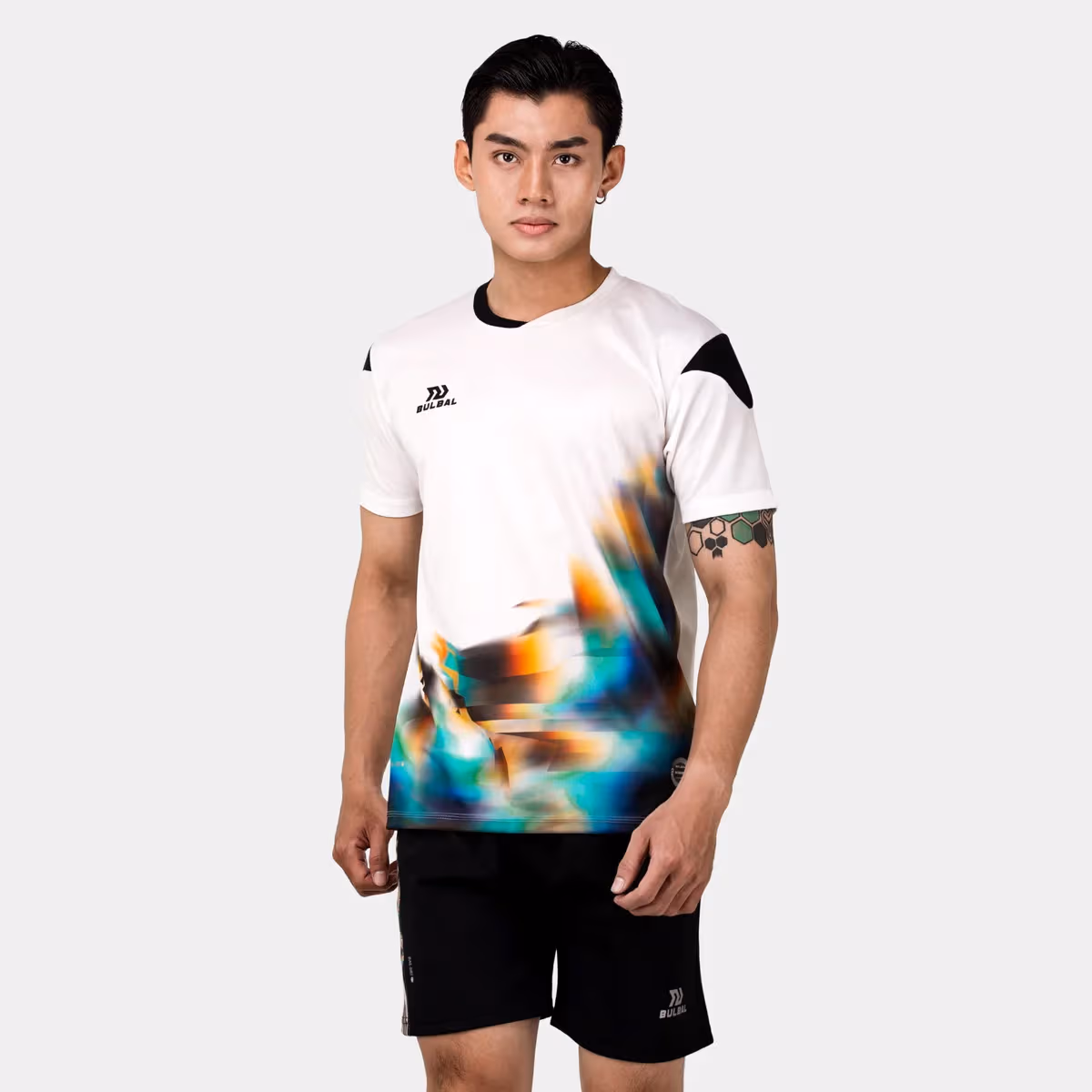 Áo Cầu Lông Nam Nữ Bulbal Glitch BAT1008 Trắng
