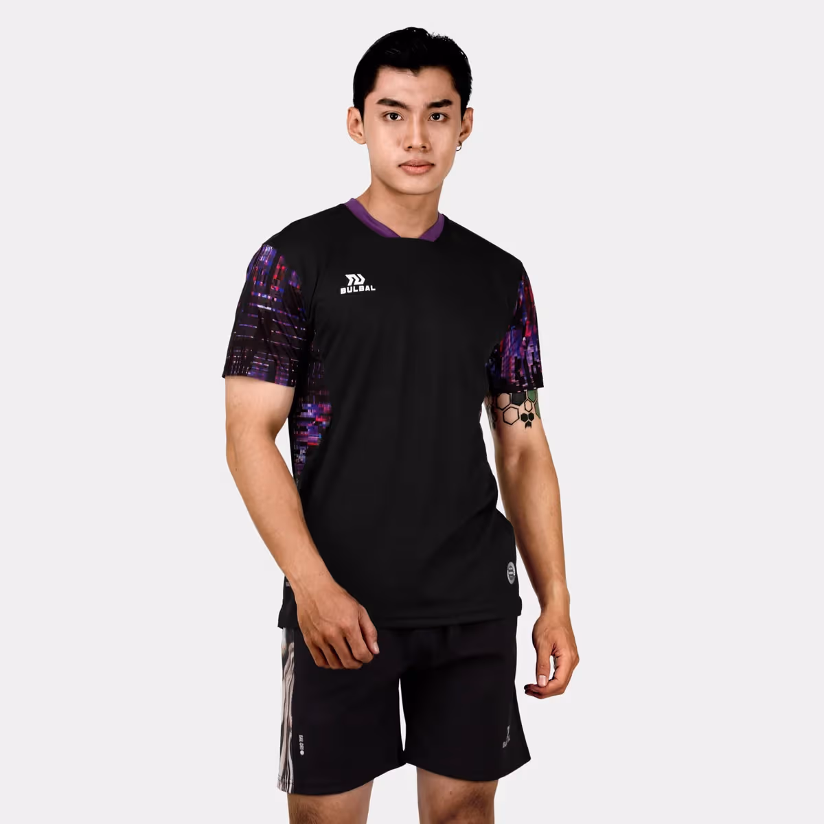 Áo Cầu Lông Nam Nữ Bulbal Glitch BAT1009 Đen