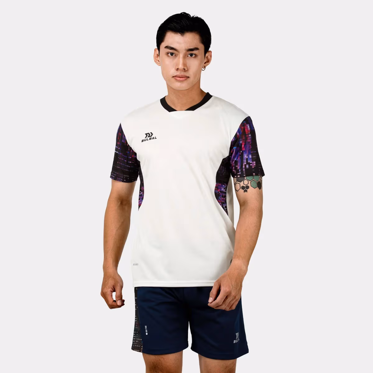 Áo Cầu Lông Nam Nữ Bulbal Glitch BAT1009 Trắng