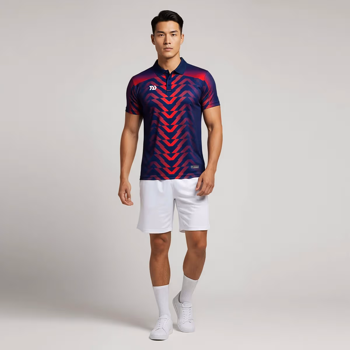 Áo Polo Thể Thao Nam Bulbal Triaegis Navy Đỏ