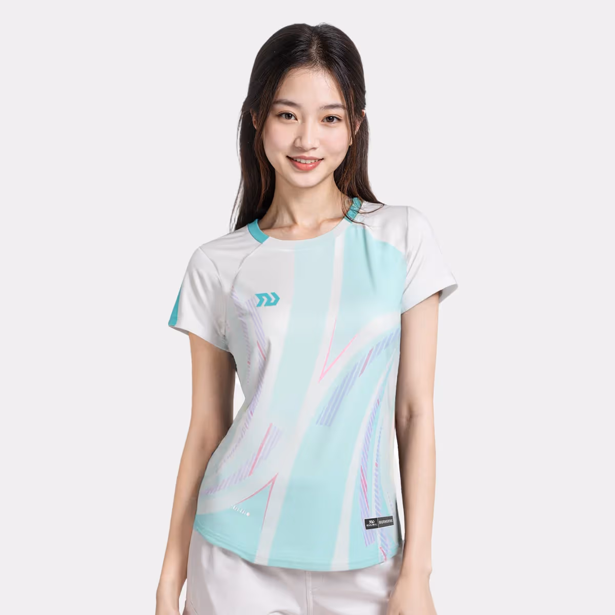 Áo Thun Thể Thao Nữ Bulbal Drevo Trắng Xanh