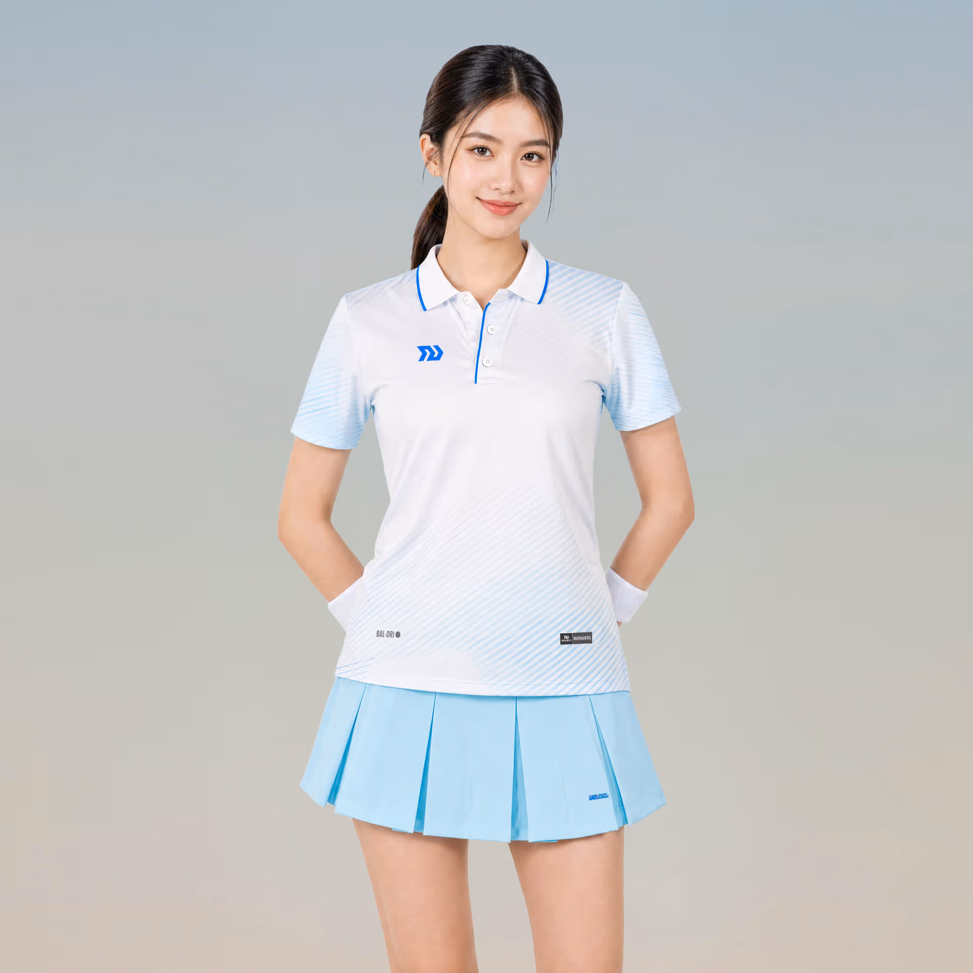 Áo thể thao cổ trụ Nữ Bulbal Draco Trắng Biển