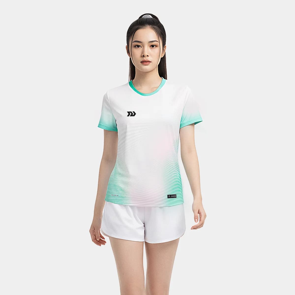 Áo Thun Thể Thao Nữ Bulbal Triblast Trắng Xanh Lá