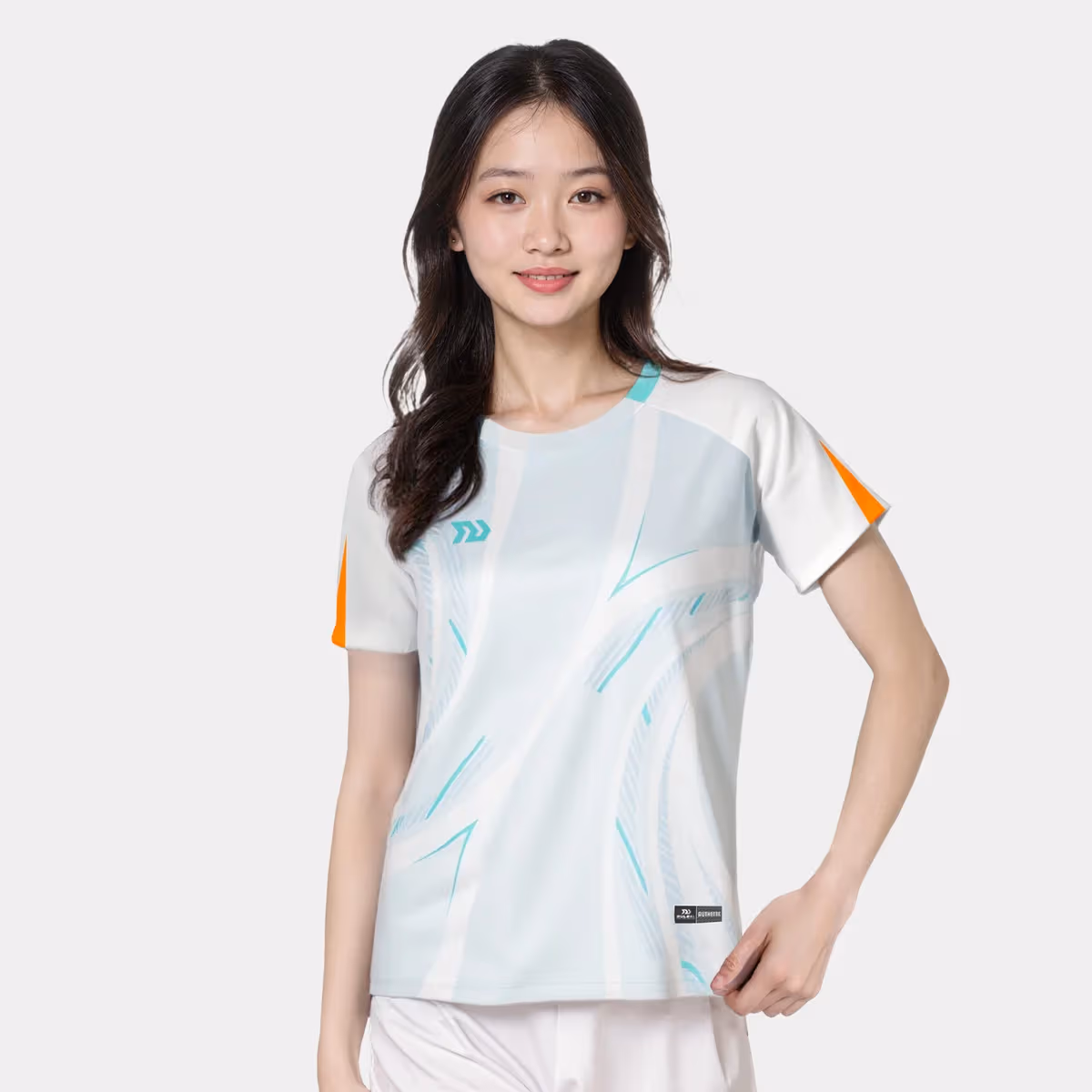 Áo Thun Thể Thao Nữ Bulbal Drevo Trắng Cam