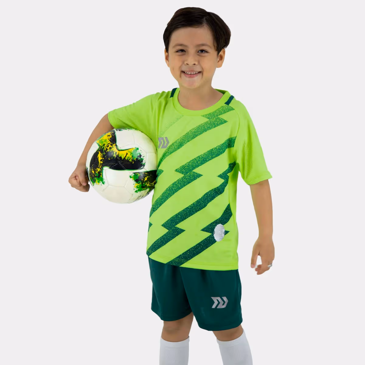 Bộ Quần Áo Bóng Đá Trẻ Em Bulbal Flash Kid Xanh Dạ Quang