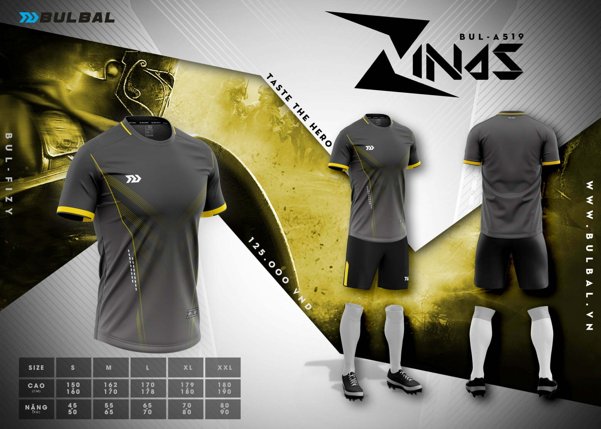 BỘ QUẦN ÁO BÓNG ĐÁ BULBAL ZINAS XÁM