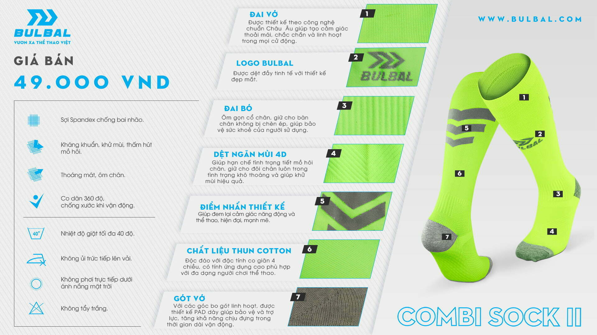 TẤT VỚ BÓNG ĐÁ BULBAL COMBI SOCK II 