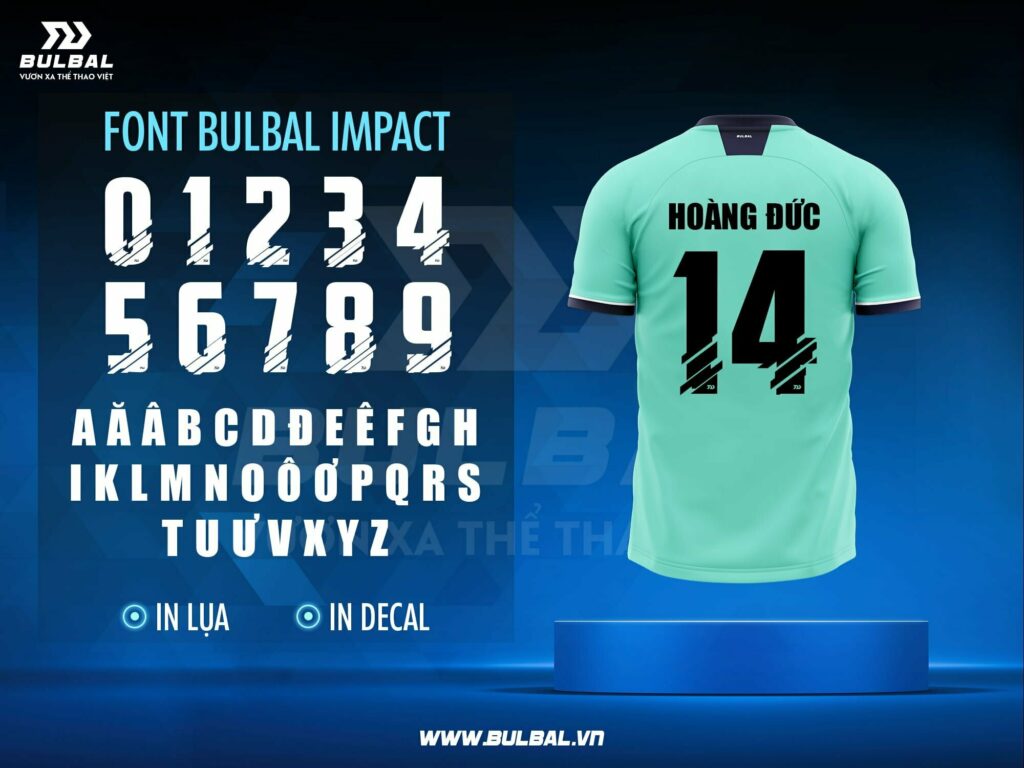Các fan hâm mộ bóng đá chắc chắn sẽ không thể bỏ qua font số áo đá bóng độc đáo này. Với font chữ độc quyền, chuẩn đẹp và đầy cá tính, đây là lựa chọn tuyệt vời cho các đội bóng. Hãy đến với chúng tôi để hóa thân thành một người thiết kế đẳng cấp và sáng tạo ra các bản thiết kế thú vị với font chữ độc đáo này!
